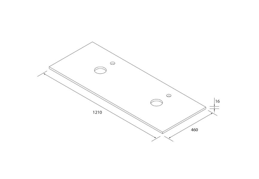 Conjunto mueble de baño con lavabo sobre encimera Morai Salgar croquis 7