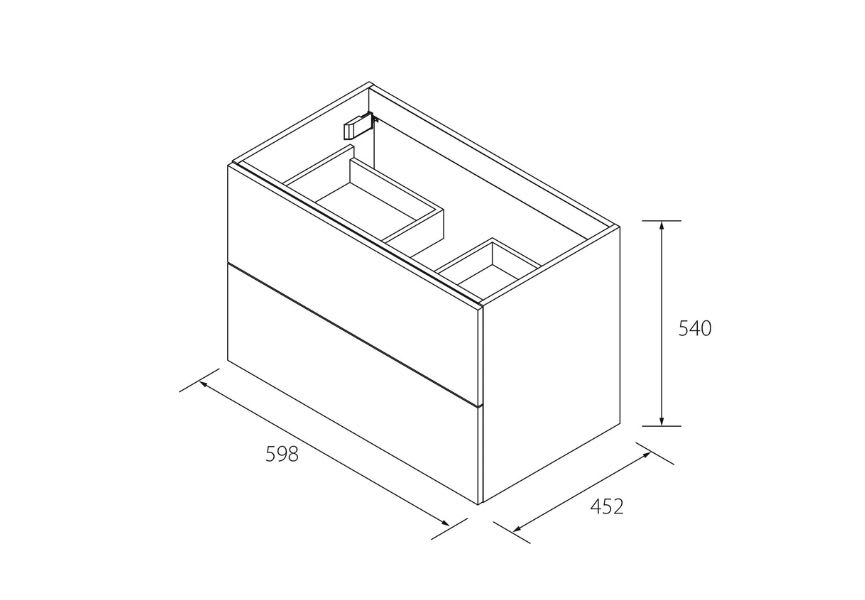 Conjunto mueble de baño con lavabo sobre encimera Morai Salgar croquis 6