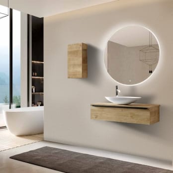 Mueble de baño con encimera de madera Landes Coycama