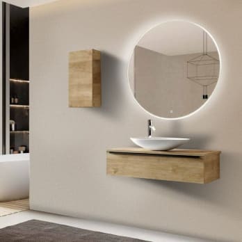 Mueble de baño con encimera de madera Landes Coycama