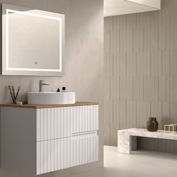 Mueble de baño con encimera de madera Ebi Bruntec colores