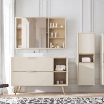 ▷ Mueble de Baño Zeus 90 cm. 3 Cajones Blanco Brillo, ENVÍO GRATIS