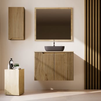 Mueble de Baño de madera maciza a Medida con encimera Alpes 14 Bruntec