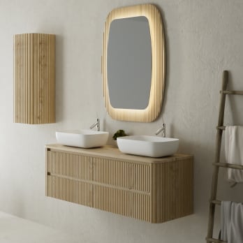 Mueble de baño con encimera de madera maciza Baviera Bruntec