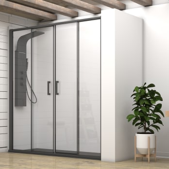 Mampara de ducha Sabik negra mate Bruntec