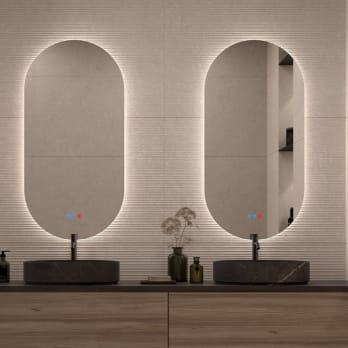 Espejo de baño con luz LED Delta Bruntec