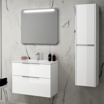 Conjunto mueble de baño fondo reducido 39cm Comet tirador cromo Coycama