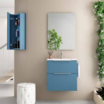 Conjunto mueble de baño fondo reducido 41cm Comet tirador cromo Coycama