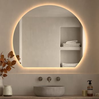 Espejo media luna con luz LED Zoni Bruntec