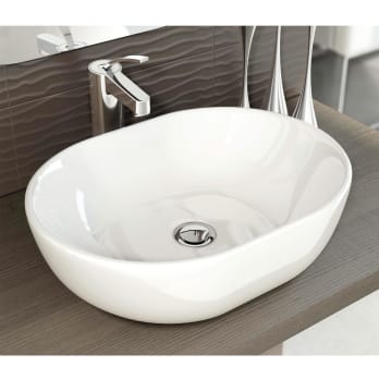 Lavabo sobre encimera 48x34x14.5 de cerámica Monaco 48 blanco