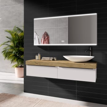 Mueble de baño con encimera de madera Landes Coycama