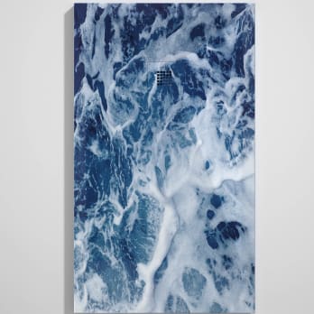Platos de ducha de resina decorados Design 3D Azul Bruntec