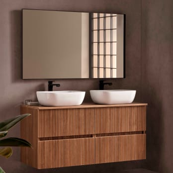 Conjunto mueble de baño con lavabo sobre encimera Etna Sanchís