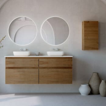 Mueble de baño con encimera solid surface Alpes 9 Bruntec