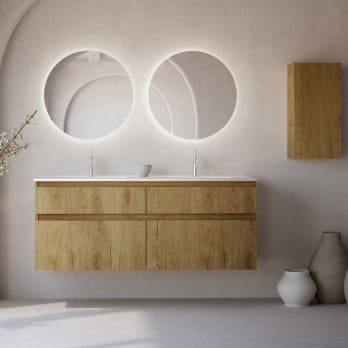 Conjunto de mueble de baño de madera maciza Alpes 6 Bruntec