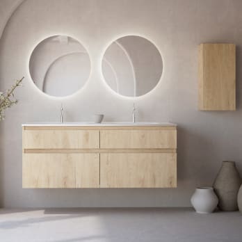 Conjunto de mueble de baño de madera maciza Alpes 7 Bruntec