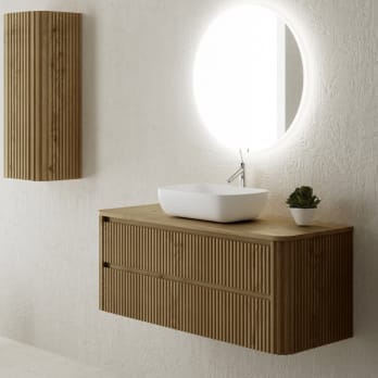 Mueble de baño con encimera de madera maciza Baviera Bruntec