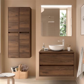 Mueble de baño con encimera de madera Noja Salgar
