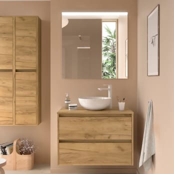 Mueble de baño con encimera de madera Noja Salgar