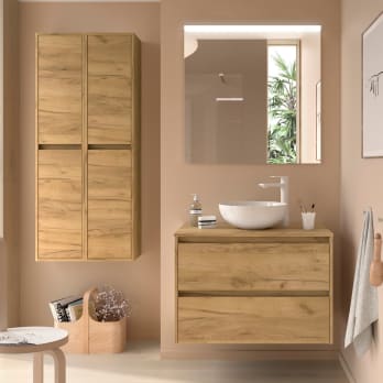 Mueble de baño con encimera de madera Noja Salgar