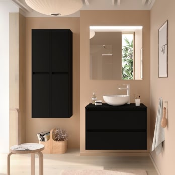 Conjunto mueble de baño con encimera de madera Noja Salgar