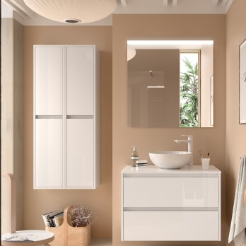 Conjunto mueble de baño con encimera de madera Noja Salgar