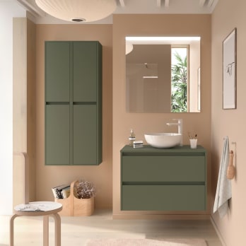 Conjunto mueble de baño con encimera de madera Noja Salgar