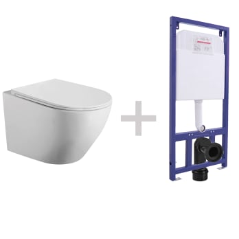 Pack inodoro suspendido + cisterna empotrada Lisboa Bruntec