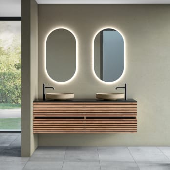 Mueble de baño con encimera de microtec negra Kora Bruntec