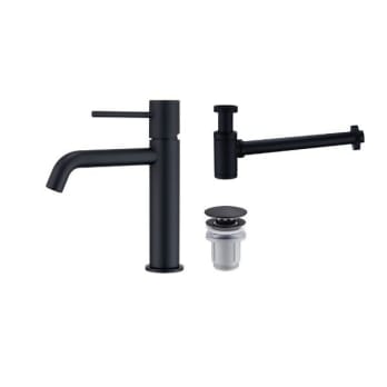 Pack Grifo de lavabo Monza + Válvula click-clack + Sifón visto redondo de Imex