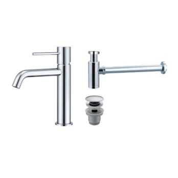 Pack Grifo de lavabo Monza + Válvula click-clack + Sifón visto redondo de Imex