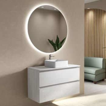 Mueble de baño con encimera de madera Roma Bruntec