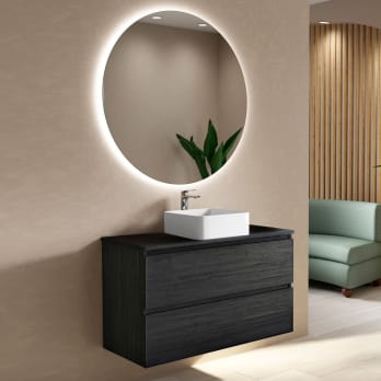 Mueble de baño con encimera de madera Roma Bruntec