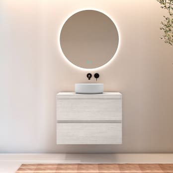 Mueble de baño con encimera de madera Roma Bruntec