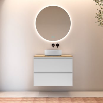 Mueble de baño con encimera de madera Roma Bruntec