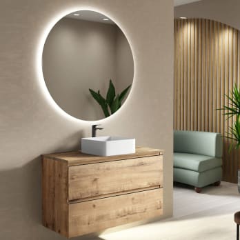 Mueble de baño con encimera de madera Roma Bruntec