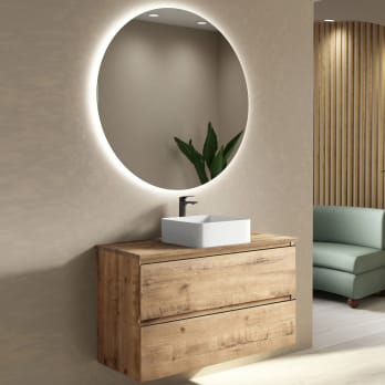 Mueble de baño con encimera de madera Roma Bruntec