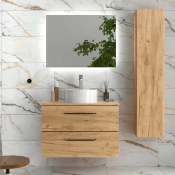Conjunto mueble de baño con lavabo sobre encimera Moria Salgar
