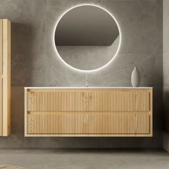 Conjunto de mueble de baño de madera maciza con costados Alpes 19 Bruntec