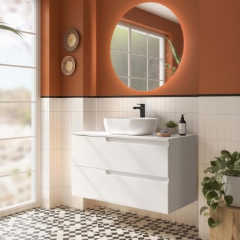 Mueble de baño con encimera del mismo color que el mueble Vima Salgar
