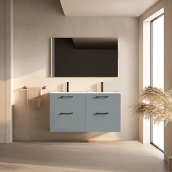 Conjunto mueble de baño suspendido con lavabo Flat Verso Viso