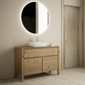 Mueble de baño con encimara de madera maciza Laponia Bruntec