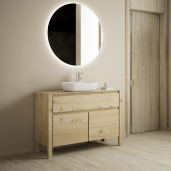 Mueble de baño con encimara de madera maciza Laponia Bruntec