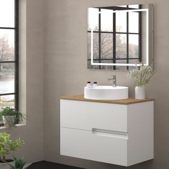 Mueble de baño con encimera de madera Lia Bruntec colores