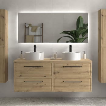 Conjunto mueble de baño Runa Salgar con lavabo sobre encimera