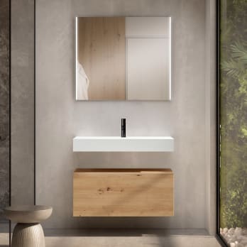 Conjunto mueble de baño con lavabo Solid y cajonera Nomad Viso