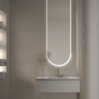 Espejo redondo negro baño - Seychelles con luz LED de Eurobath