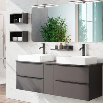 Mueble de baño con encimera de madera Landes Coycama