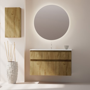 Conjunto de mueble de baño de madera maciza Alpes 17 Bruntec