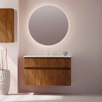 Conjunto de mueble de baño de madera maciza Alpes 17 Bruntec